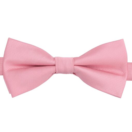 Coral Blush Plain Twill Pre-Tied Thistle Bow Tie