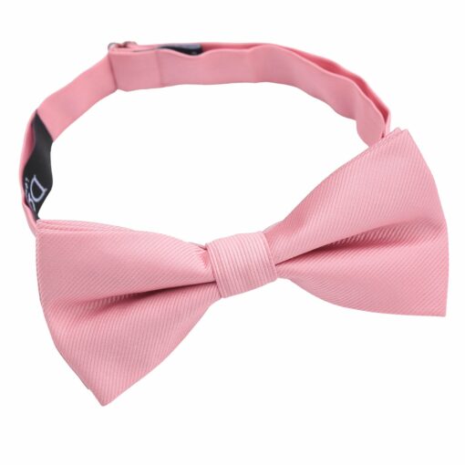 Coral Blush Plain Twill Pre-Tied Thistle Bow Tie