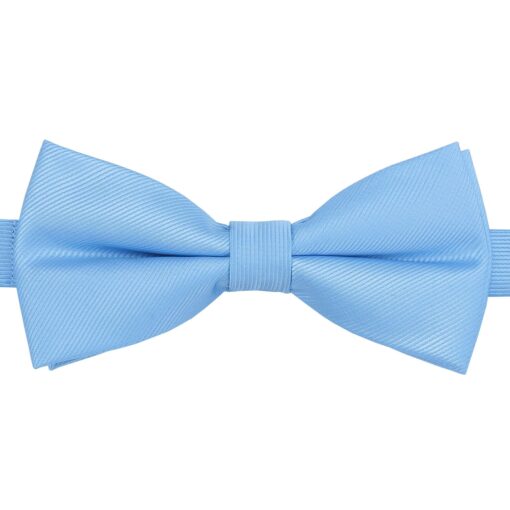 Cornflower Blue Plain Twill Pre-Tied Thistle Bow Tie