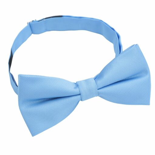 Cornflower Blue Plain Twill Pre-Tied Bow Tie