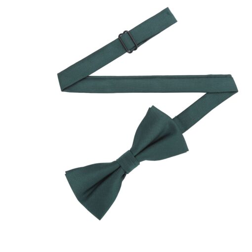 Dark Green Plain Twill Pre-Tied Thistle Bow Tie