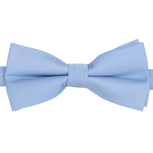 Dusty Blue Plain Twill Pre-Tied Thistle Bow Tie