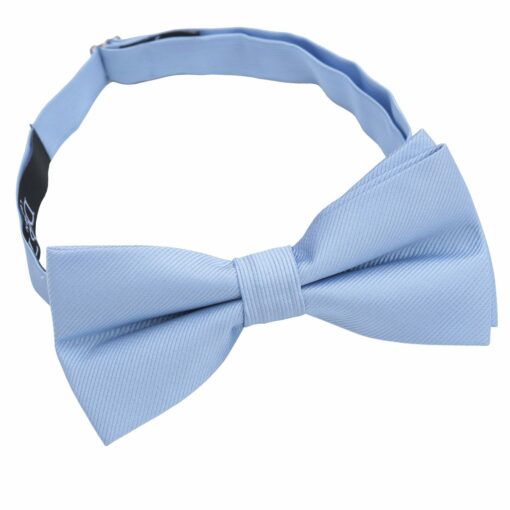 Dusty Blue Plain Twill Pre-Tied Thistle Bow Tie