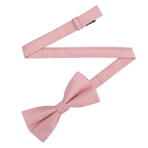 Dusty Pink Plain Twill Pre-Tied Thistle Bow Tie