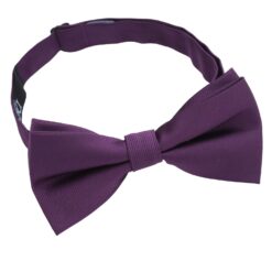 Aubergine Purple Plain Twill Pre-Tied Bow Tie