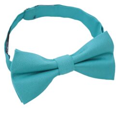 Turquoise Green Plain Twill Pre-Tied Thistle Bow Tie