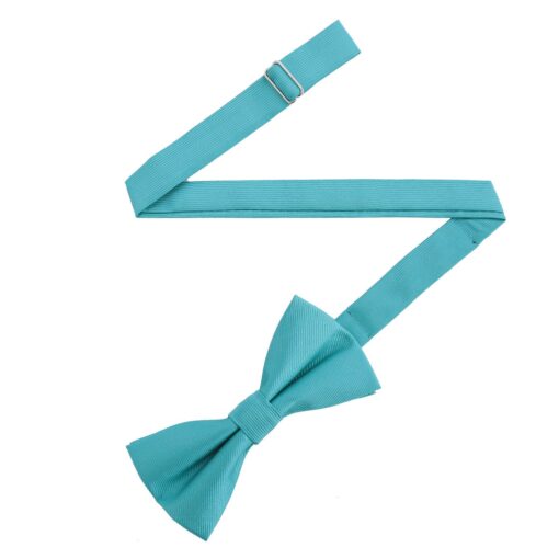 Turquoise Green Plain Twill Pre-Tied Thistle Bow Tie