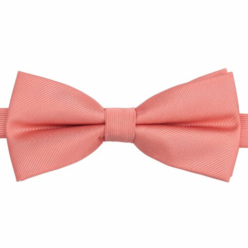 Fusion Coral Plain Twill Pre-Tied Thistle Bow Tie