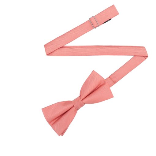 Fusion Coral Plain Twill Pre-Tied Thistle Bow Tie