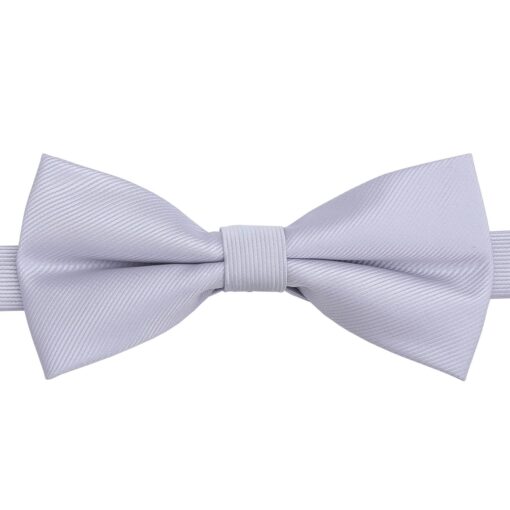 Glacier Grey Plain Twill Pre-Tied Thistle Bow Tie