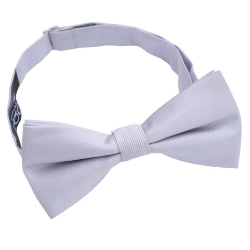 Glacier Grey Plain Twill Pre-Tied Thistle Bow Tie