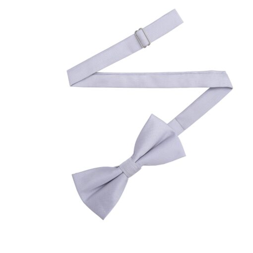 Glacier Grey Plain Twill Pre-Tied Thistle Bow Tie