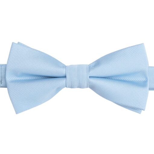 Ice Blue Plain Twill Pre-Tied Thistle Bow Tie