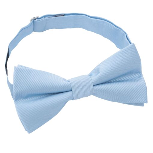 Ice Blue Plain Twill Pre-Tied Thistle Bow Tie