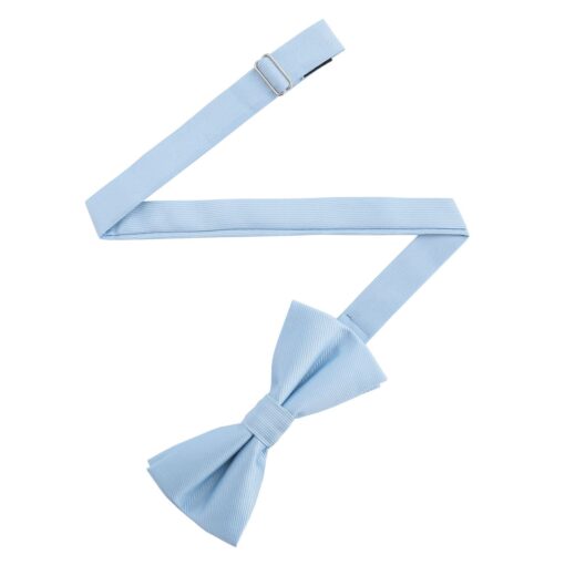 Ice Blue Plain Twill Pre-Tied Thistle Bow Tie