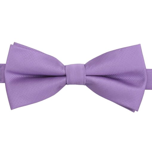 Lilac Plain Twill Pre-Tied Thistle Bow Tie