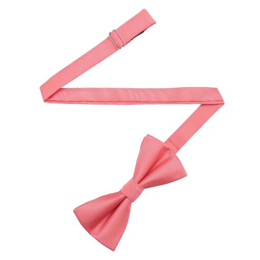 Coral Plain Twill Pre-Tied Thistle Bow Tie