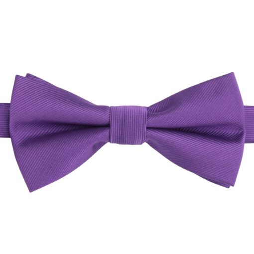 Mauve Purple Plain Twill Pre-Tied Thistle Bow Tie