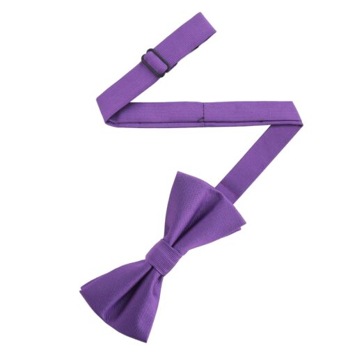 Mauve Purple Plain Twill Pre-Tied Thistle Bow Tie