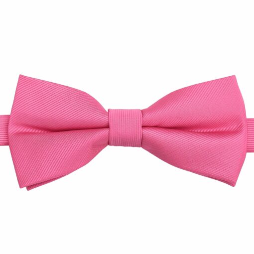 Fuchsia Pink Plain Twill Pre-Tied Bow Tie