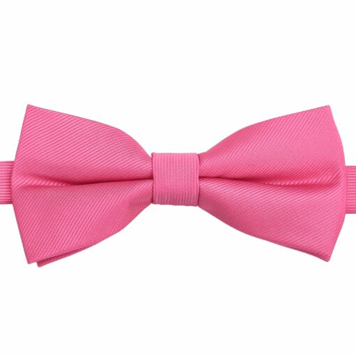 Fuchsia Pink Plain Twill Pre-Tied Thistle Bow Tie