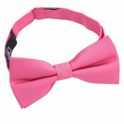 Fuchsia Pink Plain Twill Pre-Tied Bow Tie
