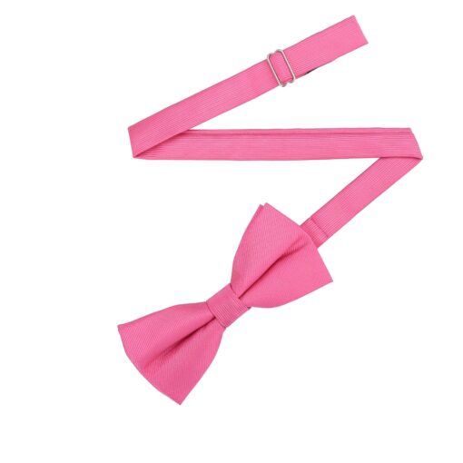 Fuchsia Pink Plain Twill Pre-Tied Bow Tie