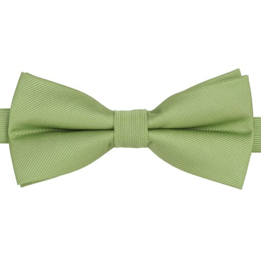 Moss Green Plain Twill Pre-Tied Thistle Bow Tie