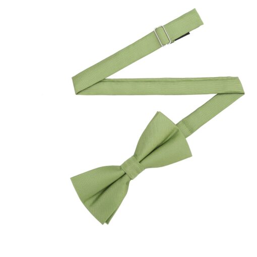 Moss Green Plain Twill Pre-Tied Thistle Bow Tie