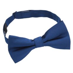 Navy Blue Plain Twill Pre-Tied Thistle Bow Tie