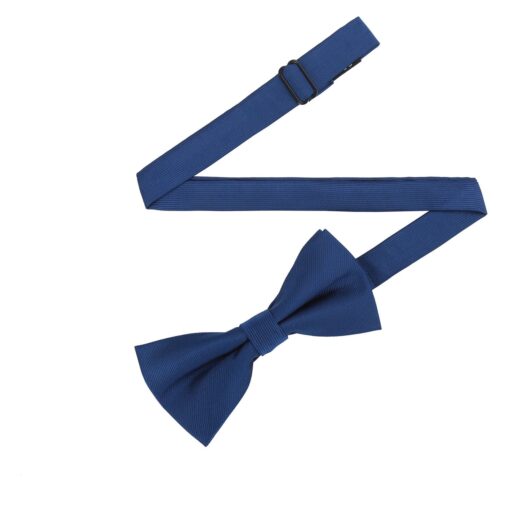 Navy Blue Plain Twill Pre-Tied Thistle Bow Tie