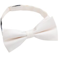Pearled Ivory Plain Twill Pre-Tied Bow Tie