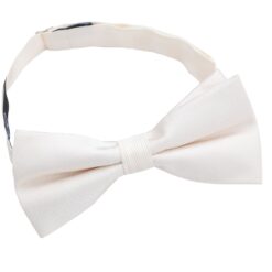 Pearled Ivory Plain Twill Pre-Tied Thistle Bow Tie