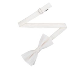 Pearled Ivory Plain Twill Pre-Tied Bow Tie