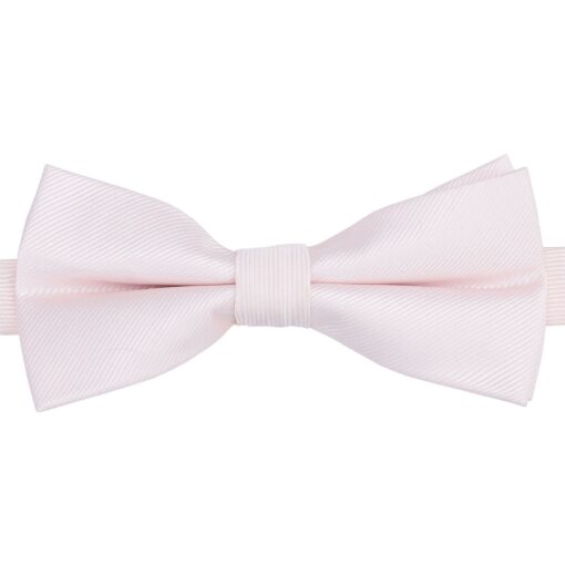 Pink Champagne Plain Twill Pre-Tied Thistle Bow Tie