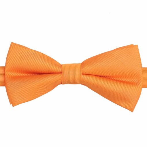 Tangerine Plain Twill Pre-Tied Thistle Bow Tie