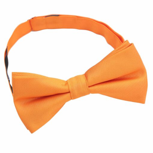 Tangerine Plain Twill Pre-Tied Thistle Bow Tie