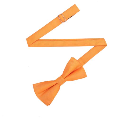 Tangerine Plain Twill Pre-Tied Thistle Bow Tie