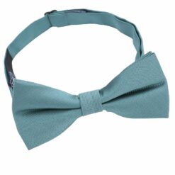 Teal Plain Twill Pre-Tied Thistle Bow Tie