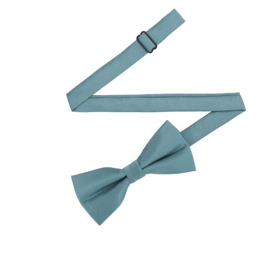 Teal Plain Twill Pre-Tied Thistle Bow Tie