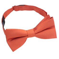 Terracotta Orange Plain Twill Pre-Tied Thistle Bow Tie