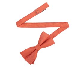 Terracotta Orange Plain Twill Pre-Tied Bow Tie