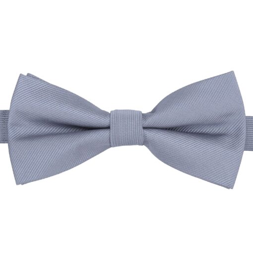 Ultimate Grey Plain Twill Pre-Tied Bow Tie