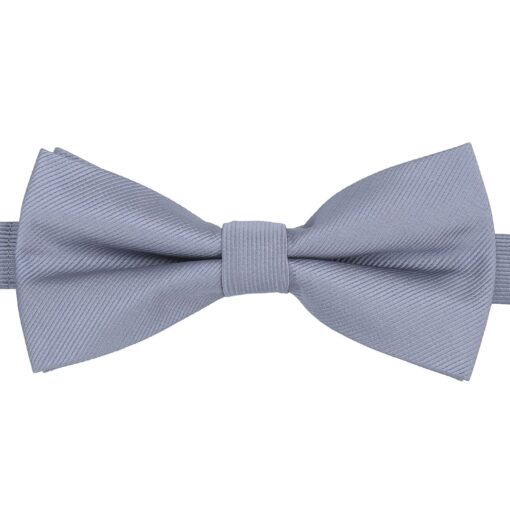 Ultimate Grey Plain Twill Pre-Tied Thistle Bow Tie