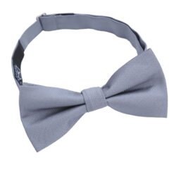 Ultimate Grey Plain Twill Pre-Tied Thistle Bow Tie