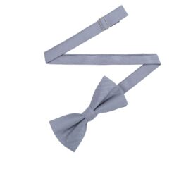 Ultimate Grey Plain Twill Pre-Tied Bow Tie