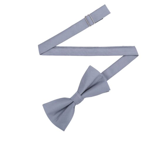 Ultimate Grey Plain Twill Pre-Tied Thistle Bow Tie