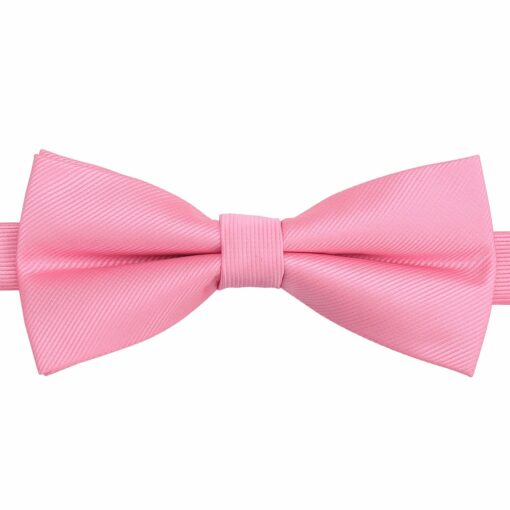 Watermelon Pink Plain Twill Pre-Tied Bow Tie