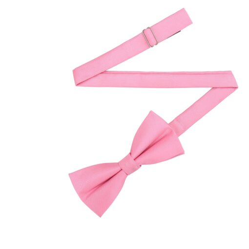 Watermelon Pink Plain Twill Pre-Tied Bow Tie