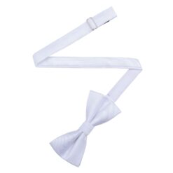 White Plain Twill Pre-Tied Bow Tie